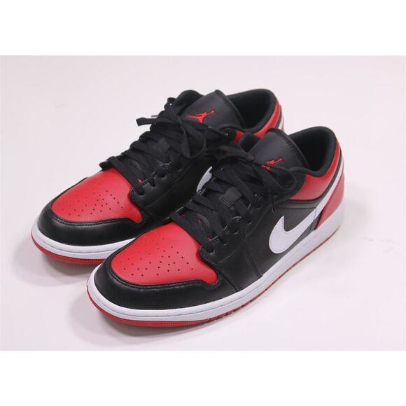 Air Jordan 1 Low Red/Black/White Alternate Bred Toe Worn Once w/ Box Men's US 11 - Picture 3 of 14